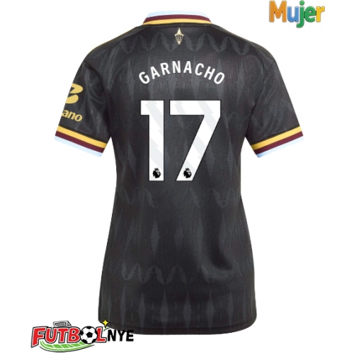 Camiseta Aston Villa Alejandro Garnacho #17 Visitante Equipación para mujer 2026-27 manga corta